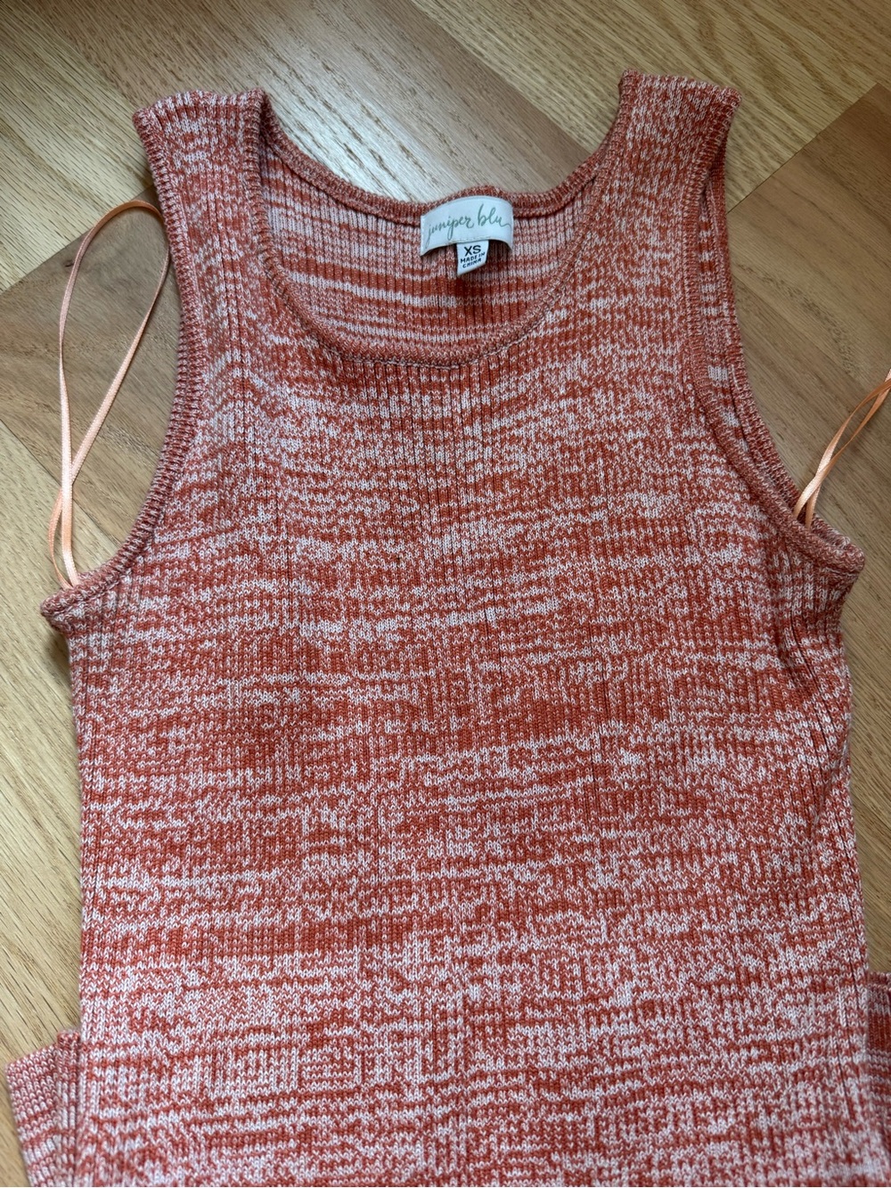 Juniper Blu Rust & Cream Knit Midi Dress